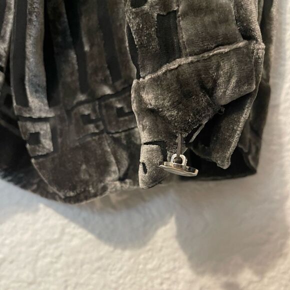 Vintage Seta Per Uomo shirt Italy. Black, grey silk blend sz L - Picture 4 of 7